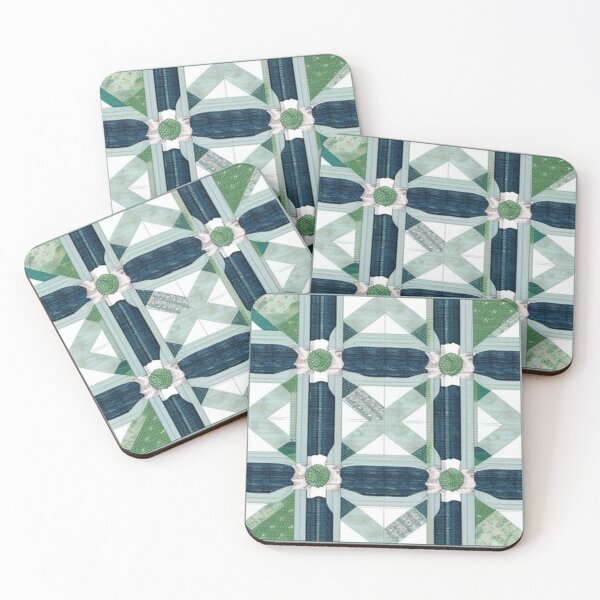 Item preview, Green and denim Patchwork design  designed and sold by Roxburylane.