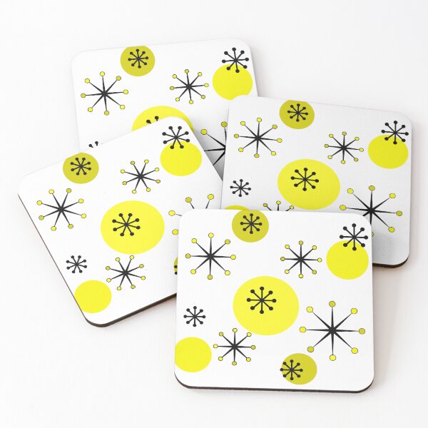 Item preview, Atomic Era Starbursts Yellow designed and sold by thepixelgarden.