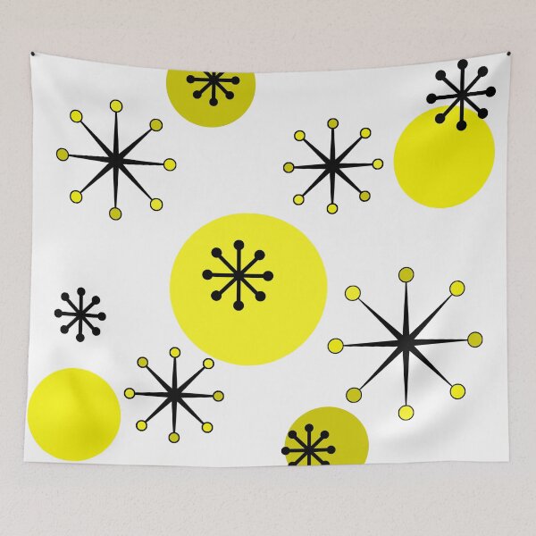 Item preview, Atomic Era Starbursts Yellow designed and sold by thepixelgarden.