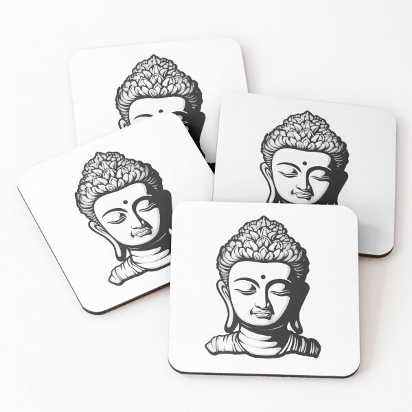 Item preview, Black White buddha, religion stickers, for yoga and focus of attention designed and sold by MartynGrey.