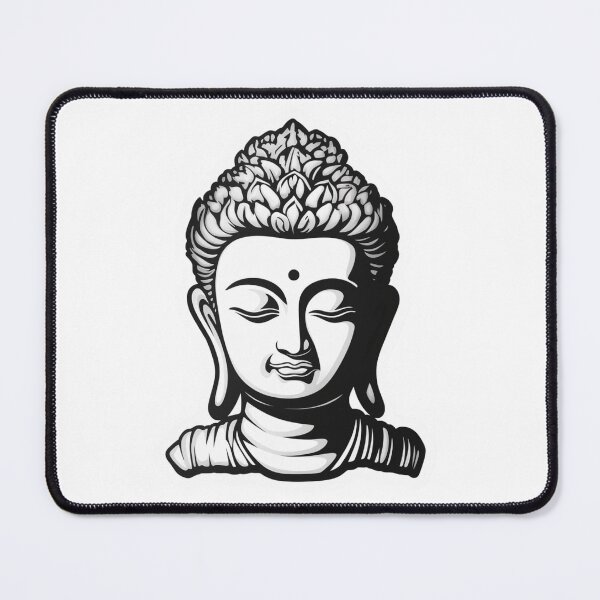 Item preview, Black White buddha, religion stickers, for yoga and focus of attention designed and sold by MartynGrey.