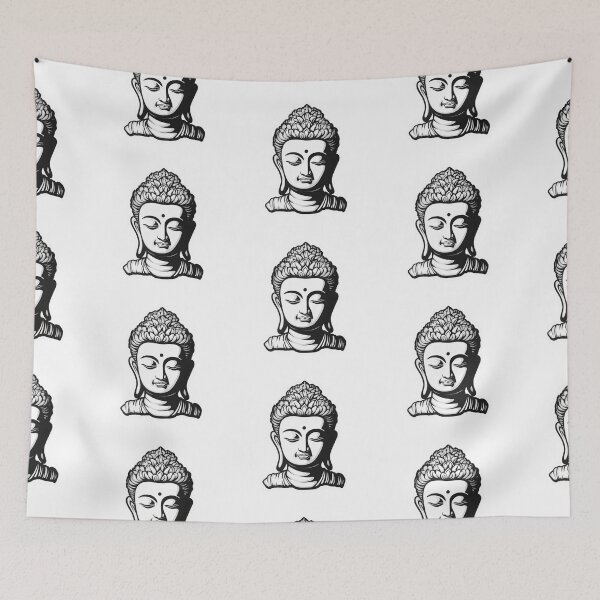 Item preview, Black White buddha, religion stickers, for yoga and focus of attention designed and sold by MartynGrey.