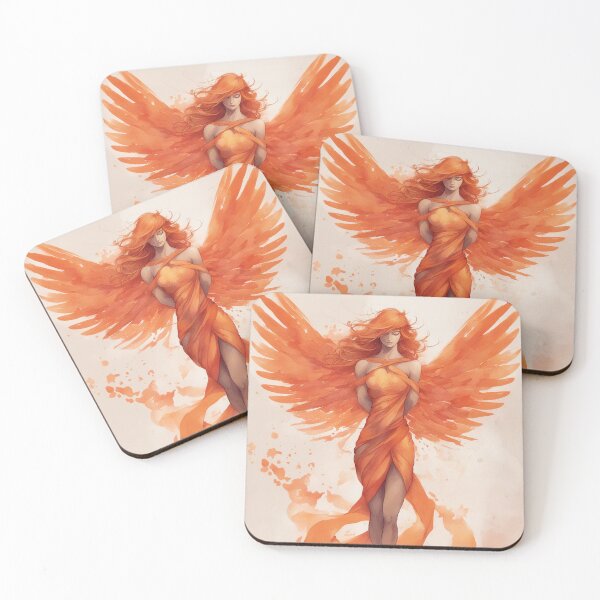 Item preview, Angel, orange in watercolor, AI generated designed and sold by Woodoartdesign.