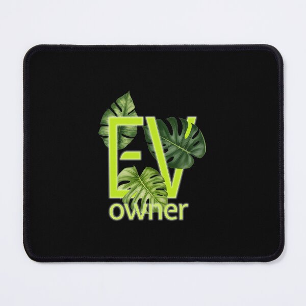 Item preview, EV Owner Green Leaves Electric Vehicle car (lime green GLOW on black) designed and sold by SpottedDesigns.