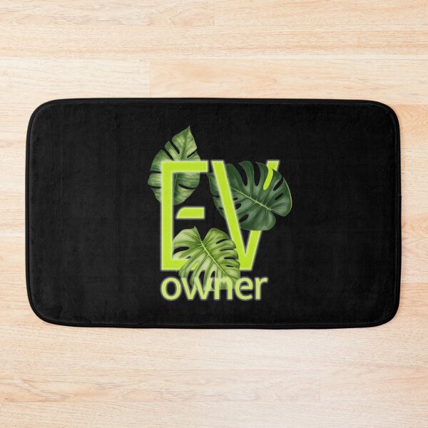 Item preview, EV Owner Green Leaves Electric Vehicle car (lime green GLOW on black) designed and sold by SpottedDesigns.