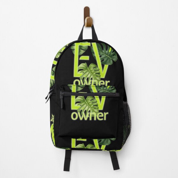 Item preview, EV Owner Green Leaves Electric Vehicle car (lime green GLOW on black) designed and sold by SpottedDesigns.