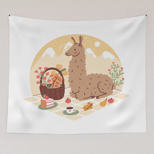 Item preview, Llama having a picnic designed and sold by Wlaurence.
