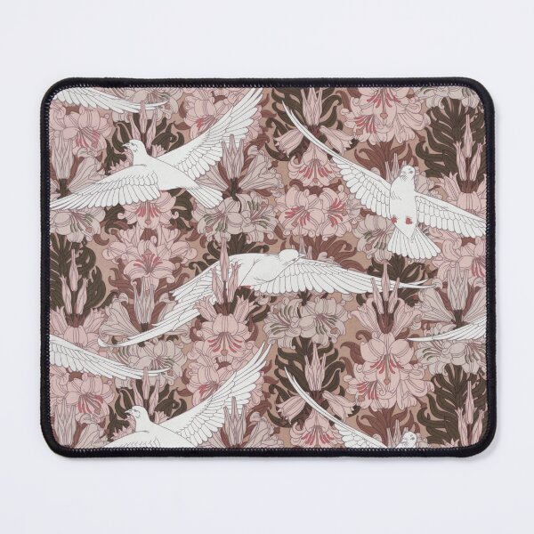 Item preview, Dove and Lily Floral Print Pink designed and sold by VintageArchive.