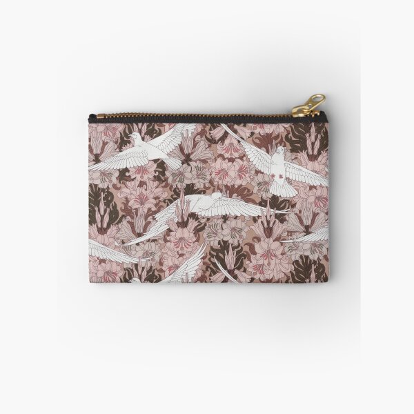 Item preview, Dove and Lily Floral Print Pink designed and sold by VintageArchive.