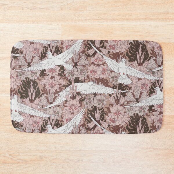 Item preview, Dove and Lily Floral Print Pink designed and sold by VintageArchive.