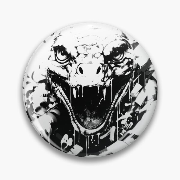 Item preview, Scary Graffiti Viper Snake Fangs Attack - White/Gray designed and sold by ArtstyleAlchemy.