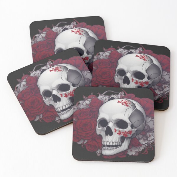 Item preview, Crimson Bouquet of Bones: Flowers and Skull Harmony designed and sold by ArtemExpressio.