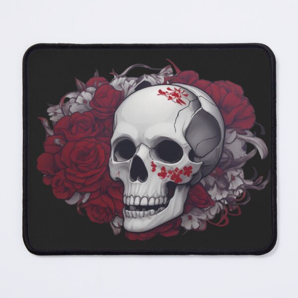 Item preview, Crimson Bouquet of Bones: Flowers and Skull Harmony designed and sold by ArtemExpressio.
