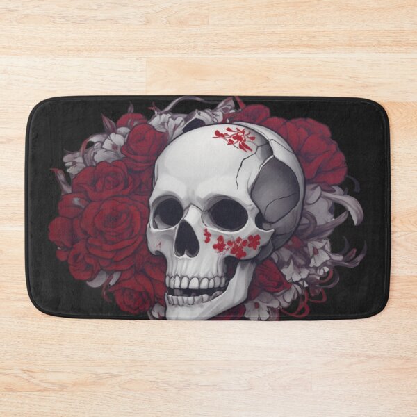 Item preview, Crimson Bouquet of Bones: Flowers and Skull Harmony designed and sold by ArtemExpressio.