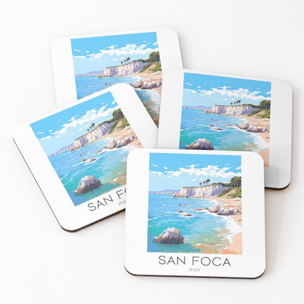 Item preview, A Pop Art Travel Print of San Foca - Italy designed and sold by StudioRedKoala.