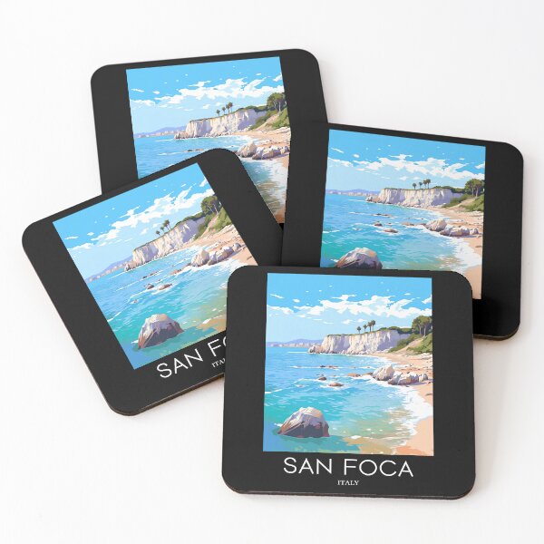 Item preview, A Pop Art Travel Print of San Foca - Italy designed and sold by StudioRedKoala.