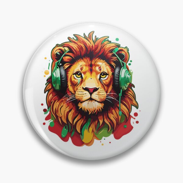Item preview, Reggae Lion with Headphones designed and sold by reggaeartgifts.