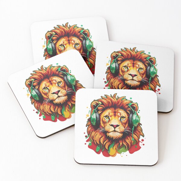Item preview, Reggae Lion with Headphones designed and sold by reggaeartgifts.