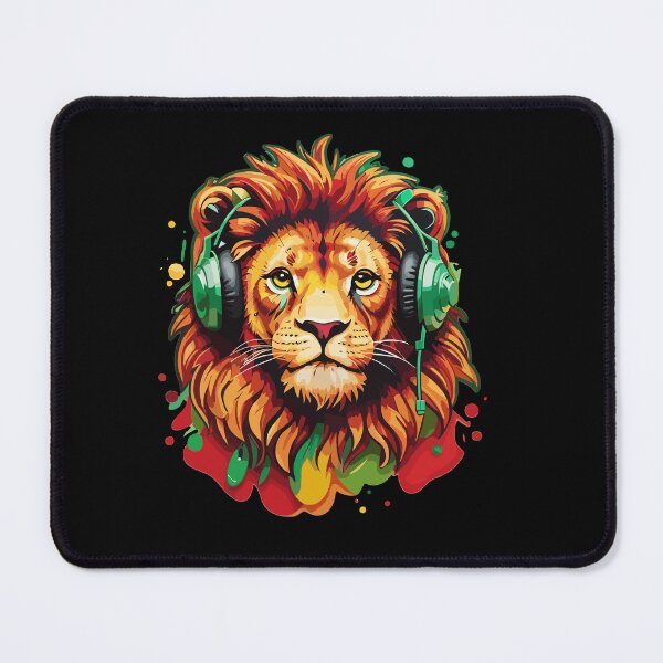 Item preview, Reggae Lion with Headphones designed and sold by reggaeartgifts.