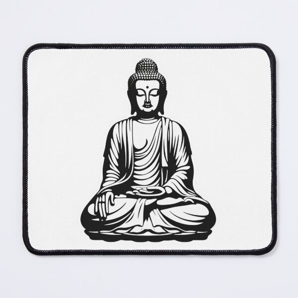 Item preview, Black White buddha, religion stickers , Digital Art, buddha Modern art 3D designed and sold by MartynGrey.