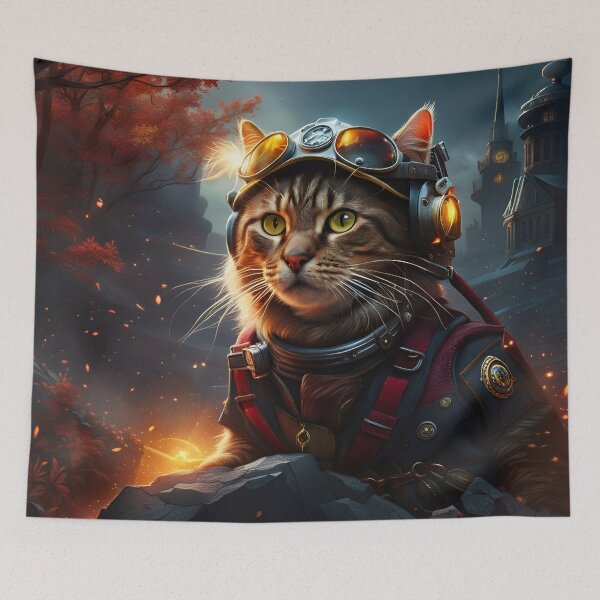 Item preview, Fireman Cat designed and sold by DZArtStudios.