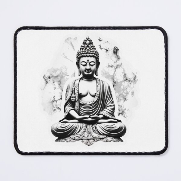 Item preview, Black White buddha Modern art 3D Digital Art designed and sold by MartynGrey.