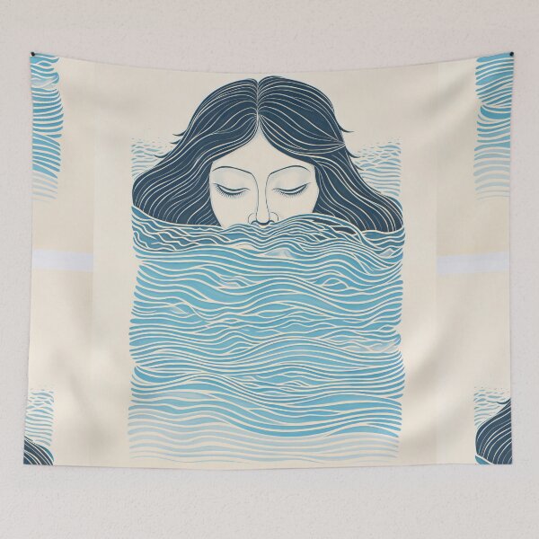 Item preview, Harmonious Mantas and Watercolors: An Asian-inspired Abstraction designed and sold by Piotrek0001.