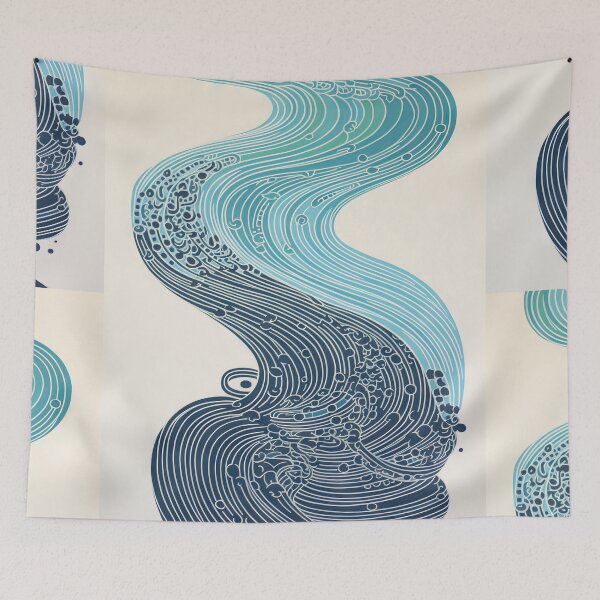 Item preview, Harmonious Mantas and Watercolors: An Asian-inspired Abstraction designed and sold by Piotrek0001.