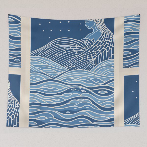 Item preview, Harmonious Mantas and Watercolors: An Asian-inspired Abstraction designed and sold by Piotrek0001.