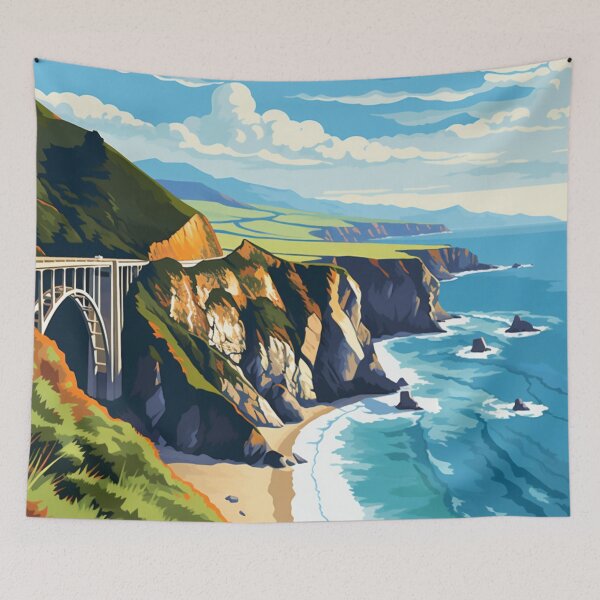 Item preview, A Pop Art Travel Print of Big Sur - California - US  designed and sold by StudioRedKoala.