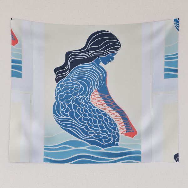 Item preview, Harmonious Mantas and Watercolors: An Asian-inspired Abstraction designed and sold by Piotrek0001.