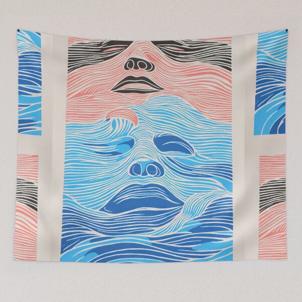 Item preview, Harmonious Mantas and Watercolors: An Asian-inspired Abstraction designed and sold by Piotrek0001.