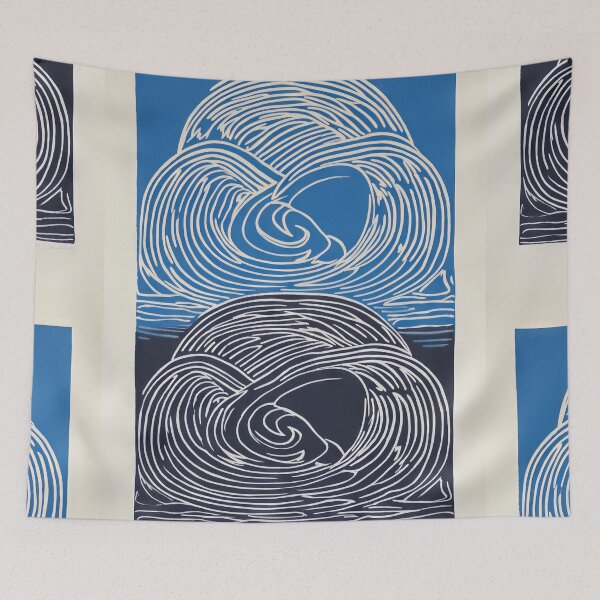 Item preview, Harmonious Mantas and Watercolors: An Asian-inspired Abstraction designed and sold by Piotrek0001.