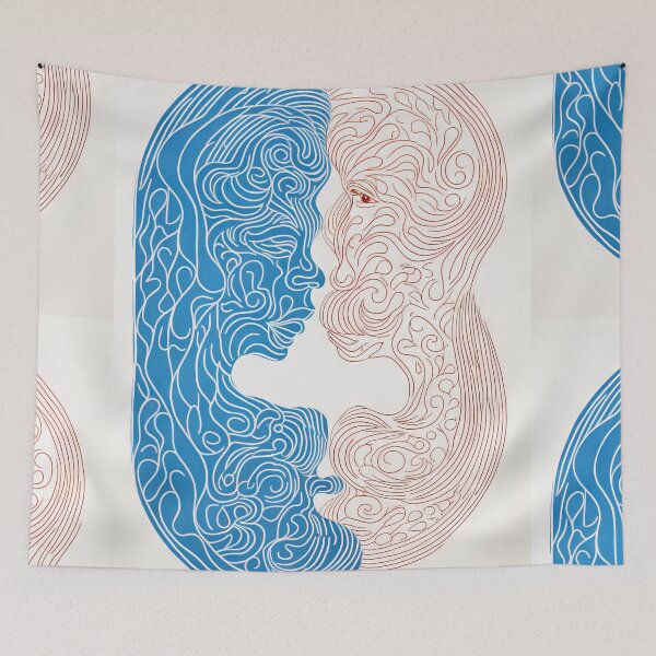 Item preview, Harmonious Mantas and Watercolors: An Asian-inspired Abstraction designed and sold by Piotrek0001.