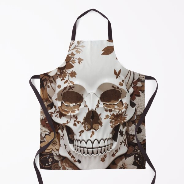 Item preview, Elegance in Decay: Brown Floral Skull Art designed and sold by ArtemExpressio.