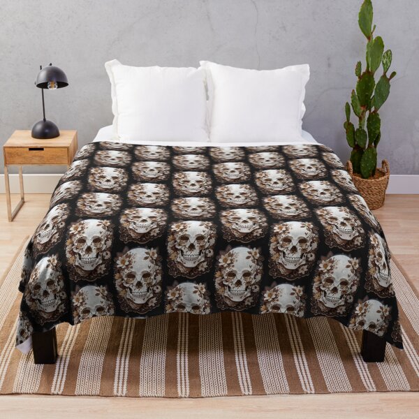 Item preview, Elegance in Decay: Brown Floral Skull Art designed and sold by ArtemExpressio.