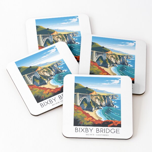 Item preview, A Pop Art Travel Print of Bixby Bridge in Big Sur - California - US designed and sold by StudioRedKoala.