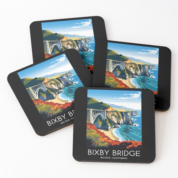 Item preview, A Pop Art Travel Print of Bixby Bridge in Big Sur - California - US designed and sold by StudioRedKoala.