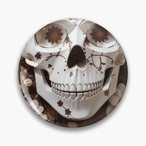 Item preview, Skeletal Bloom: A Brown Flowered Skull Creation designed and sold by ArtemExpressio.