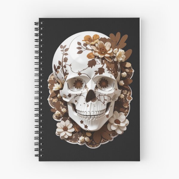 Item preview, Skeletal Bloom: A Brown Flowered Skull Creation designed and sold by ArtemExpressio.