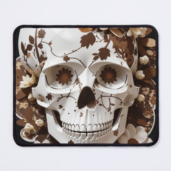 Item preview, Skeletal Bloom: A Brown Flowered Skull Creation designed and sold by ArtemExpressio.