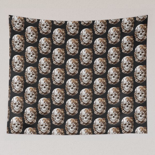 Item preview, Skeletal Bloom: A Brown Flowered Skull Creation designed and sold by ArtemExpressio.