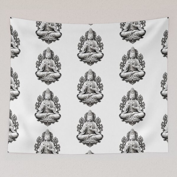 Item preview, Black White buddha Digital Art, buddha Modern art 3D  designed and sold by MartynGrey.