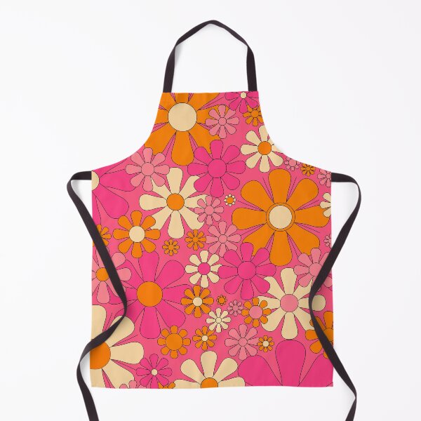 Item preview, Groovy Pink Retro Garden Flowers Vintage Floral Pattern with Orange designed and sold by kierkegaard.