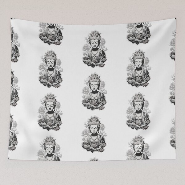 Item preview, Black White buddha Modern art 3D, Digital Art designed and sold by MartynGrey.
