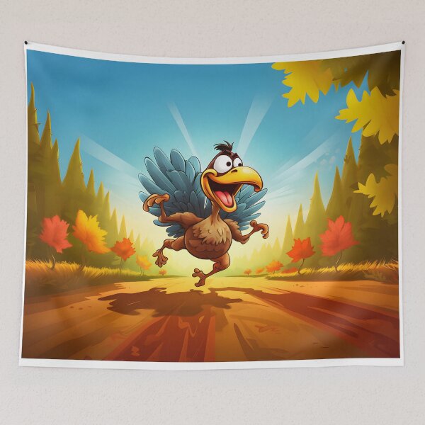 Item preview, Running cartoon turkey on western background designed and sold by workshoot.