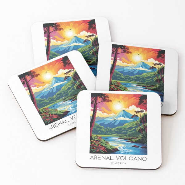 Item preview, A Pop Art Travel Print of the Arenal Volcano - Costa Rica  designed and sold by StudioRedKoala.