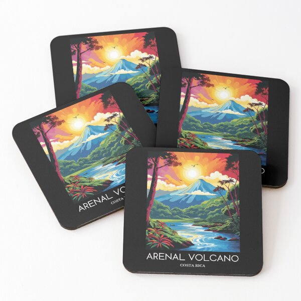 Item preview, A Pop Art Travel Print of the Arenal Volcano - Costa Rica designed and sold by StudioRedKoala.