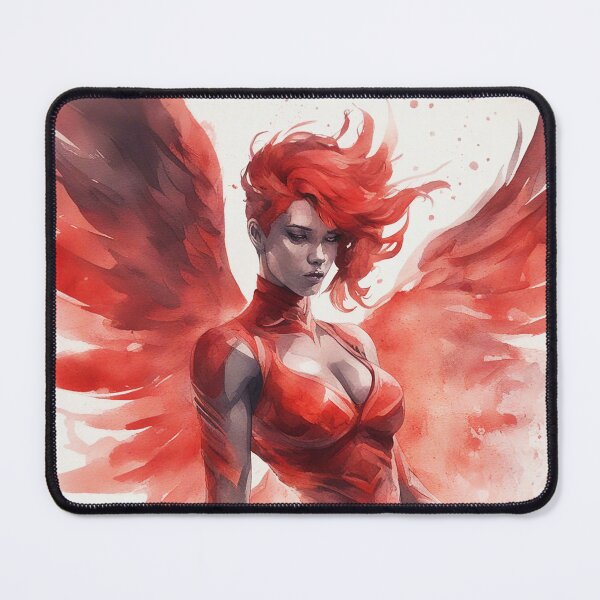Item preview, Angel in red watercolors, ki generated designed and sold by Woodoartdesign.