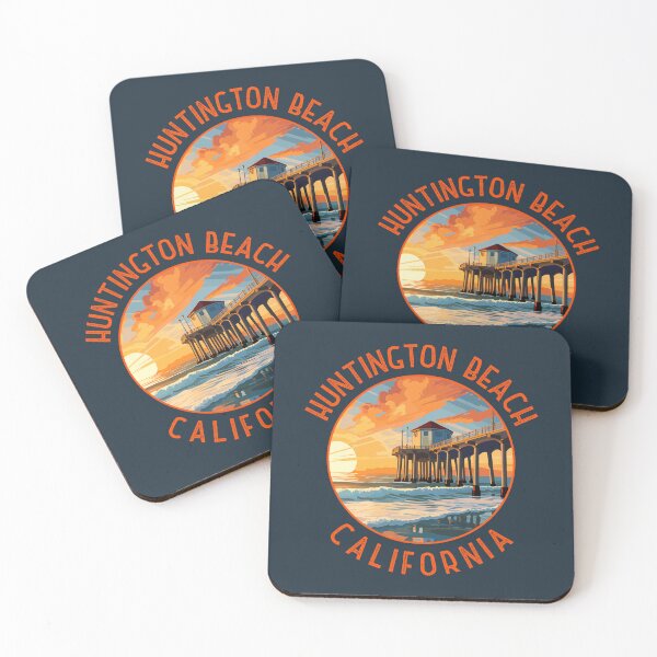 Item preview, Huntington Beach California Retro Distressed Circle designed and sold by KrisSidDesigns.